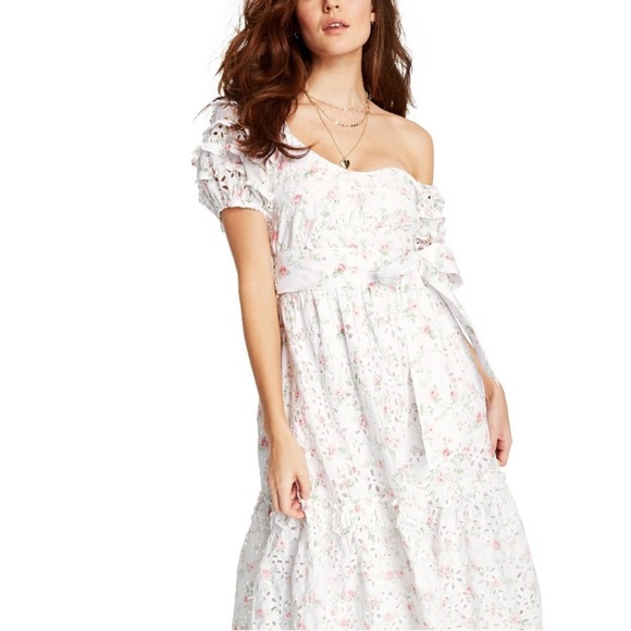 LoveShackFancy x Target Women's Clementine Floral Eyelet Long Midi Dress - Picture 7 of 8